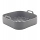 Forma 21cm X6,6cm Quadrada de Silicone para Air Fryer Cinza